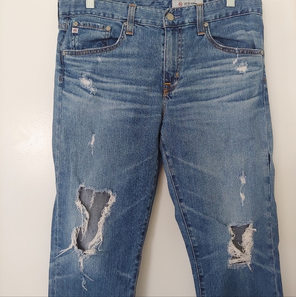 AG Adriano Goldschmied Distressed Ex-Boyfriend Slim Jeans 29R - Picture 2 of 10